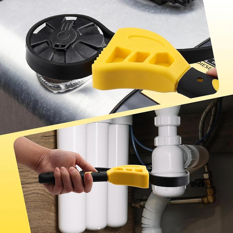 SavvyFIX 2-Pack Adjustable Rubber Strap Wrench Set – 25.20" & 20.48" Heavy-Duty Strap Wrench for Oil Filter, Jar Opener, Water Filter, Plumbing, Sink, Faucet – Non-Slip Multipurpose Wrench Tool - Image 3